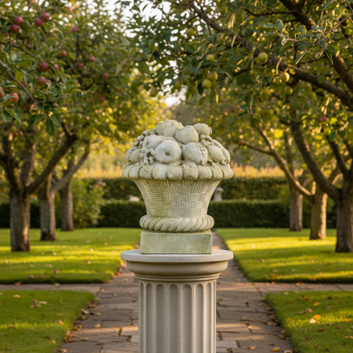 Astor Basket Outdoor Statue (21 - Inch) Side Angle