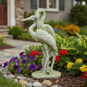 Cranes Bird Garden Statue (24 - Inch) Side Angle