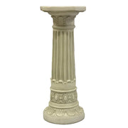 Classical Greek pedestal with fluted column, ornate Baroque detailing, and intricate Renaissance-inspired decorative motifs.