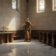 Saint Peregrine Statue (60 - Inch) Side Angle