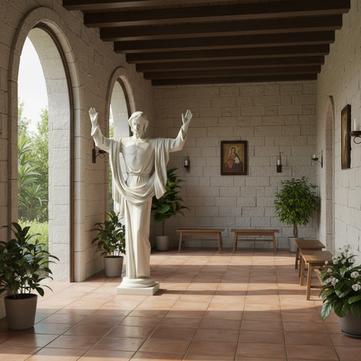 Risen Christ Wall Hanging Statue (67 - Inch) Side Angle