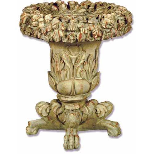 Footed & Flowered Urn Outdoor/Indoor Statue