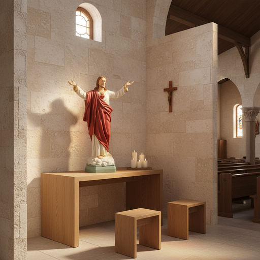 Jesus Sacred Heart Blessing Statue (30 - Inch) Side Angle