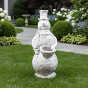 Stone Cold Snowman Statue (37 - Inch) Side Angle