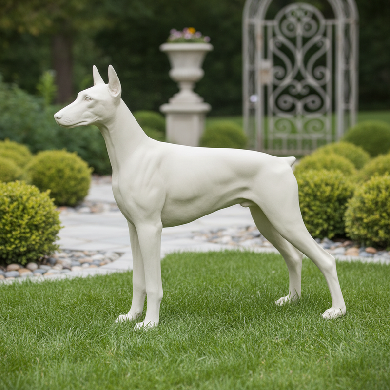 Doberman Dog Garden Statue (32 - Inch) Side Angle