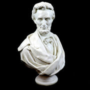 Classical old world European style bust of a bearded man in ornate draped attire with detailed facial features and textured hair. Side View