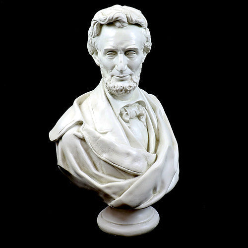 Classical old world European style bust of a bearded man in ornate draped attire with detailed facial features and textured hair. Side View