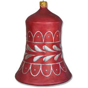 Ornate bell with classical old world European design, featuring Baroque-inspired silver patterns and scalloped detailing.