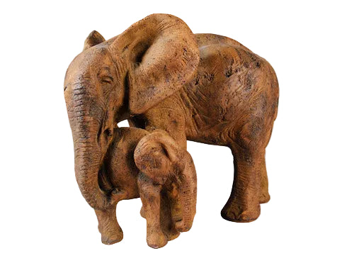 Bull Elephant Calf Garden Statue (15 - Inch)