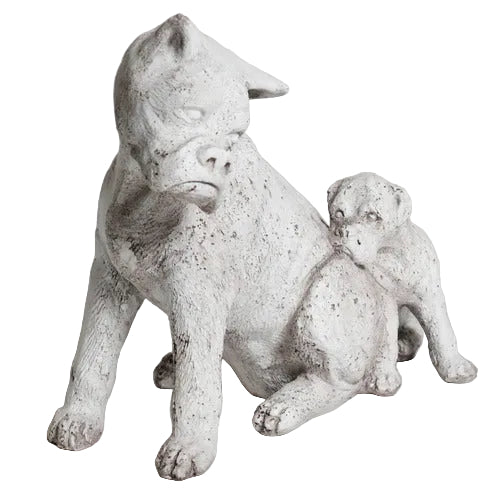 Boxer Dog and Pup Garden Statue (13.5 - Inch)