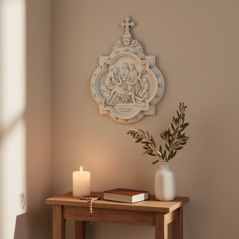 Chapel Wall Plaque Stations of the Cross Number 11 (13.5 - Inch) Side Angle