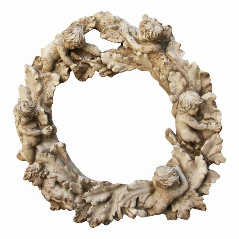 Babies in Leaves Garden Statue (19-Inch)