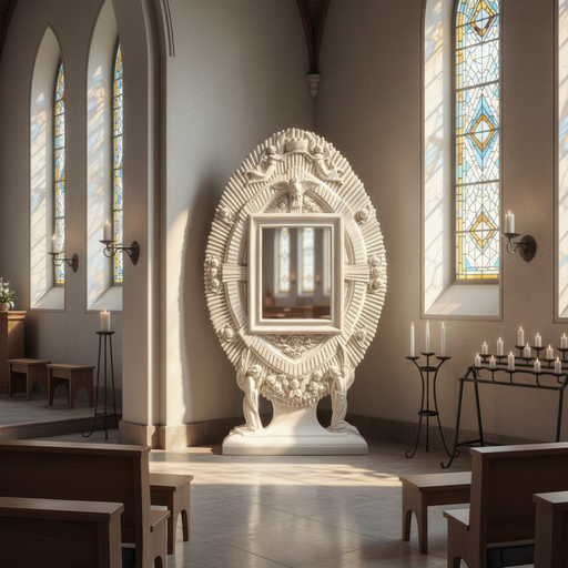 Holy Shrine Religious Statue (68 - Inch) Side Angle