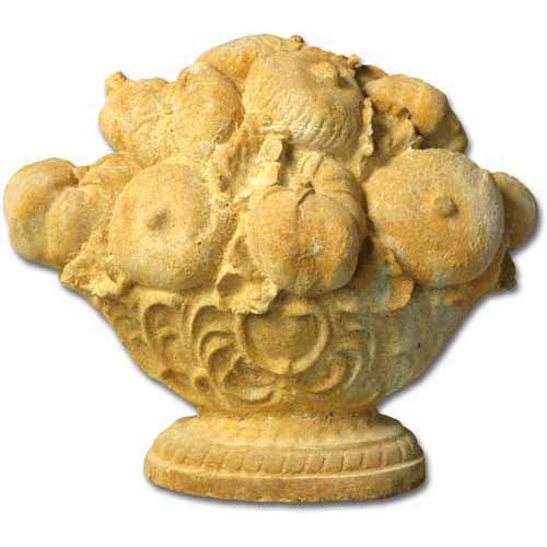 Oval Fruit Basket Outdoor Statue (9 - Inch)