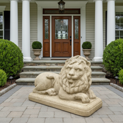 Lion Garden Statue Facing Right (7.5 - Inch) Side Angle