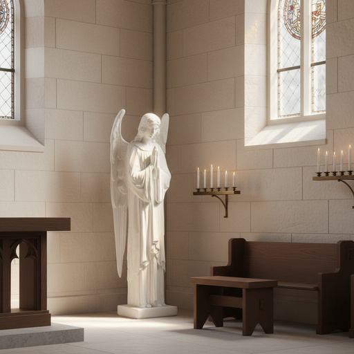 Guardian Angel Statue (64 - Inch) Side Angle