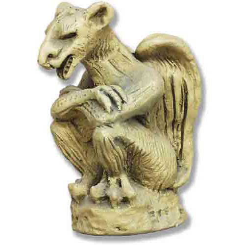 Gothic gargoyle statue with wings, crouched posture, and detailed, expressive features in an old world European style.