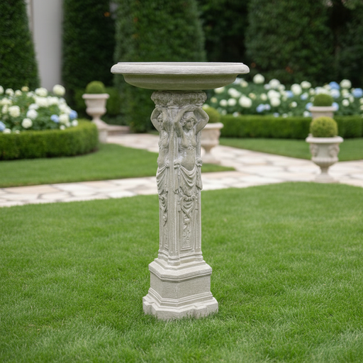 Lowe Caryatid Birdbath Statue (48 - Inch) Side Angle