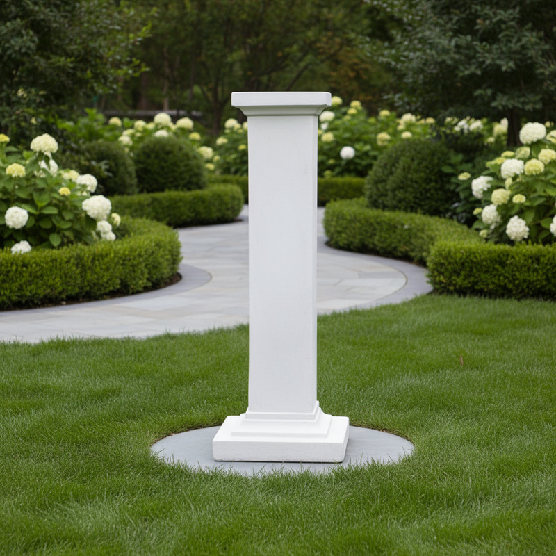 Plain Square Column Outdoor Statue (50-Inch)