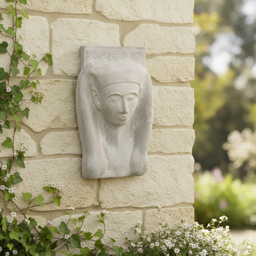 Egyptian Artifact Mask Statue (23 - Inch) Side Angle