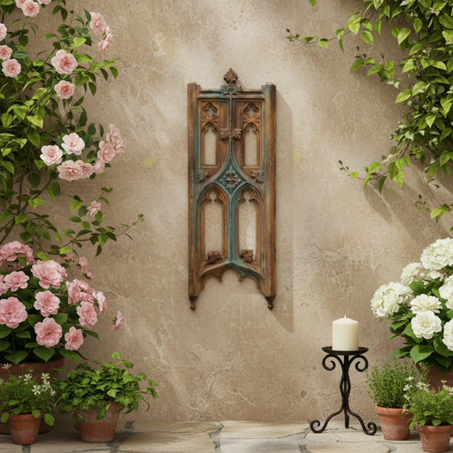 Exeter Tracery Panel Outdoor Plaque (13.0 - Inch) Side Angle