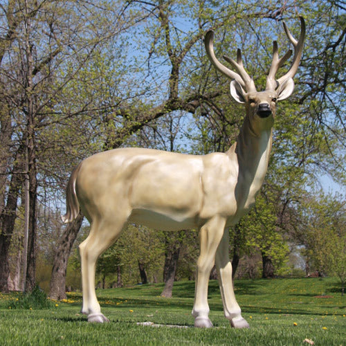 White Tail Deer Garden Statue (64 - Inch) Side View