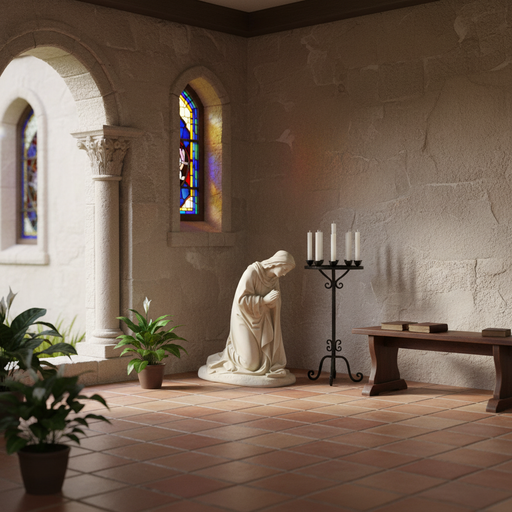 Mother Mary Religious Statue (21 - Inch) Side Angle