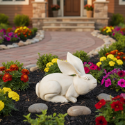 Rabbit Garden Statue (21 - Inch) Side Angle