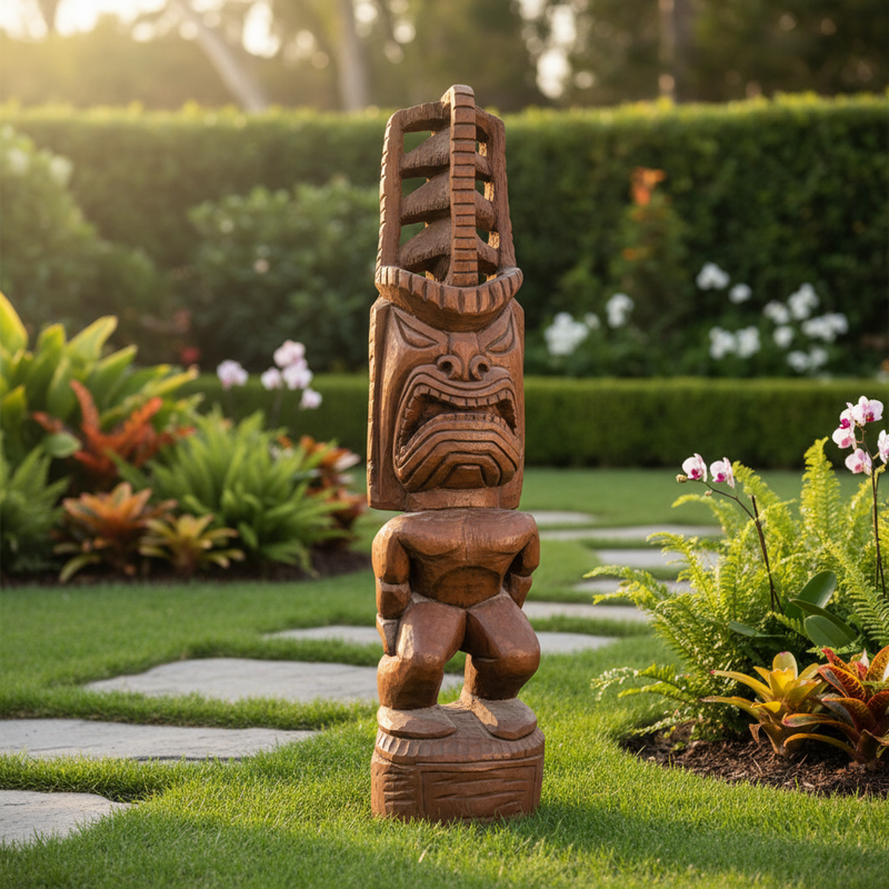 Tiki God Ft Statue (60 - Inch) Side Angle