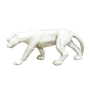 Panther sculpture in a classical old world European style with smooth, elegant lines and a poised, graceful stance.
