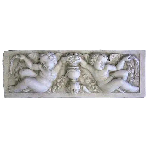 Baroque-style wall decor featuring cherubs and classical motifs, ideal for old world European or Renaissance-inspired interiors.