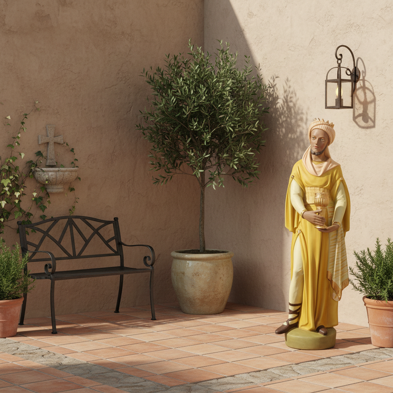 King Frankincense Religious Scene Statue (41 - Inch) Side Angle