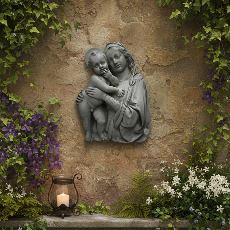 Madonna and Child Religious Statue (18 - Inch) Side Angle