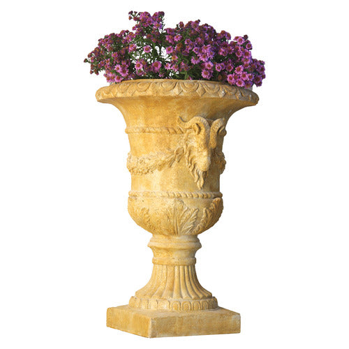 Ram And Garland Urn 31 Outdoor/Indoor Statue