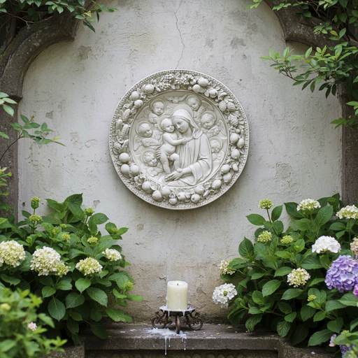 Roundel Religious Statue (29 - Inch) Side Angle