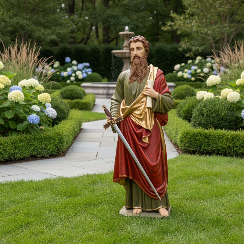 Saint Paul Religious Statue (62 - Inch) Side Angle
