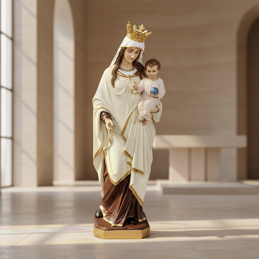 Virgin Mary with Child Statue (65 - Inch) Side Angle