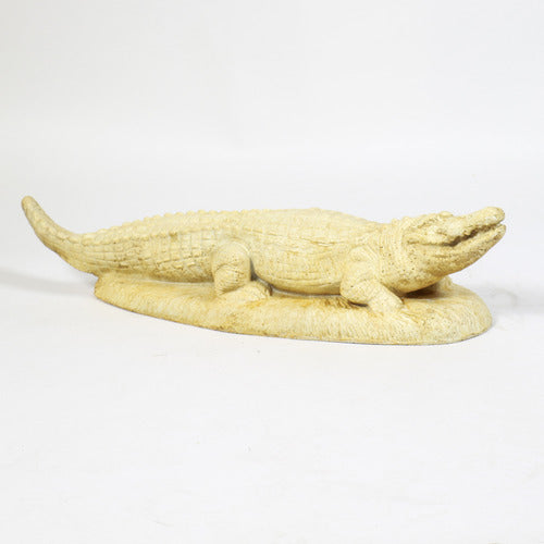 Alligator Garden Statue (27 - Inch) Side View