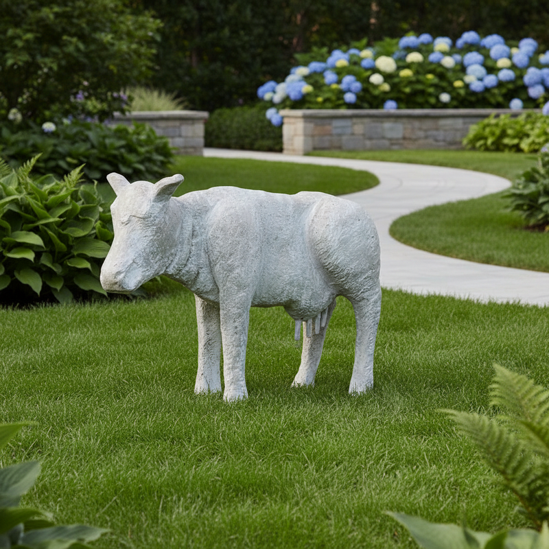 Cow Garden Statue (16-Inch)