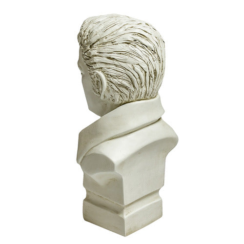 Classical European-style male bust with detailed facial features and wavy hair, inspired by Renaissance and old world sculpture. Other Angle