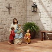 Jesus with Children Statue (34 - Inch) Side Angle