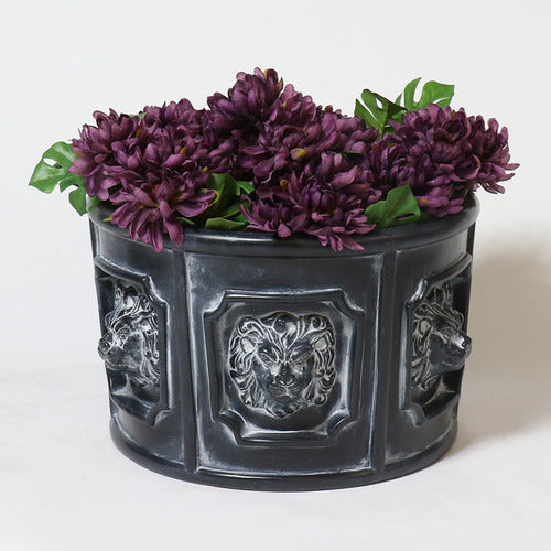 Six Lion Head Urn Outdoor/Indoor Statue