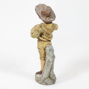 Peasant Boy Statue (16 - Inch) Side View