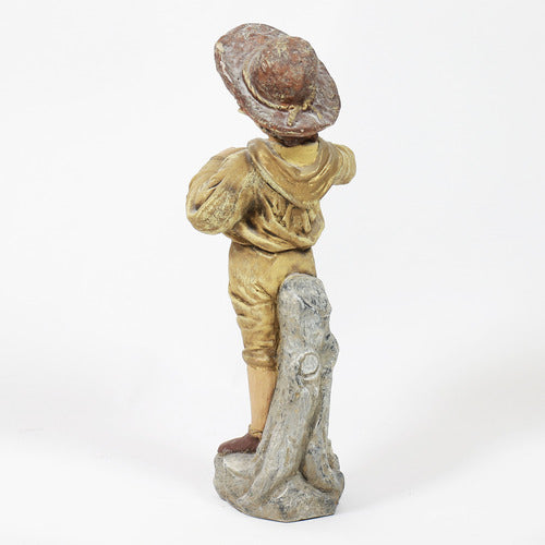 Peasant Boy Statue (16 - Inch) Side View
