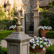 Fleur De Lis Outdoor Statue (11 - Inch) Side Angle