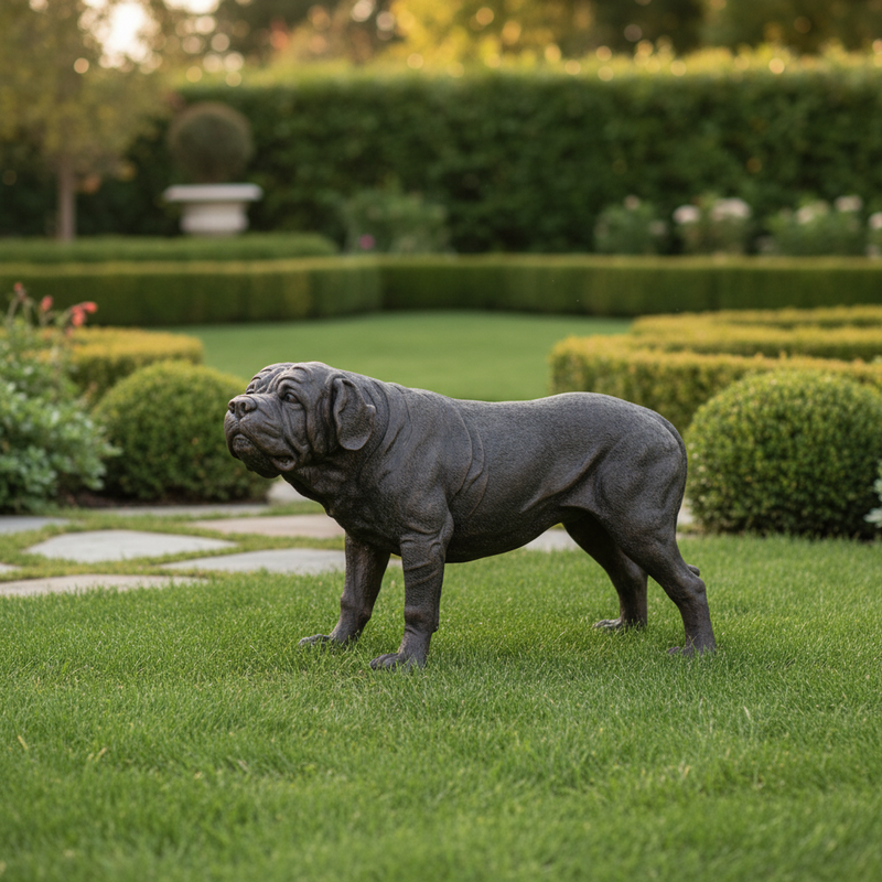 St Bernard Dog Garden Statue (31 - Inch) Side Angle