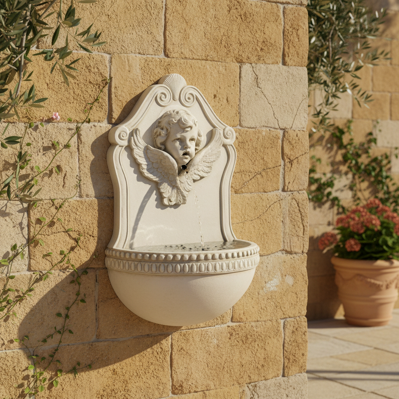 Angelogy Wall Fountain (24 - Inch) Side Angle