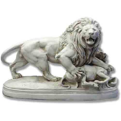 Lion with Lamb Garden Statue (28-Inch)