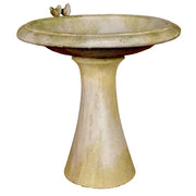 Sleek Birdbath W Birds Statue (24 - Inch) Side Angle