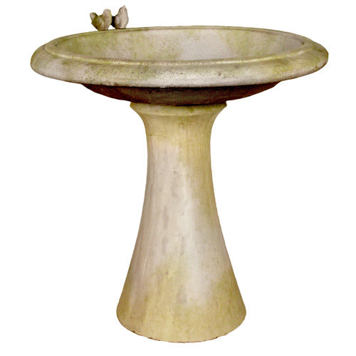 Sleek Birdbath W Birds Statue (24 - Inch) Side Angle